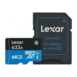 Guntex Lexar - Micro SD Kort Med Adapter 64GB